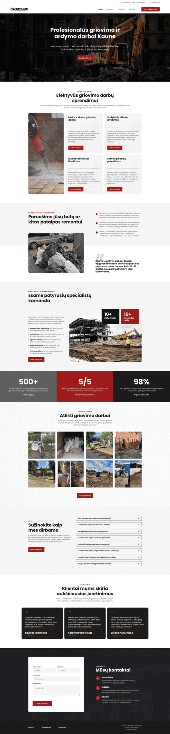 Griova.lt interneto svetainės nuotrauka.